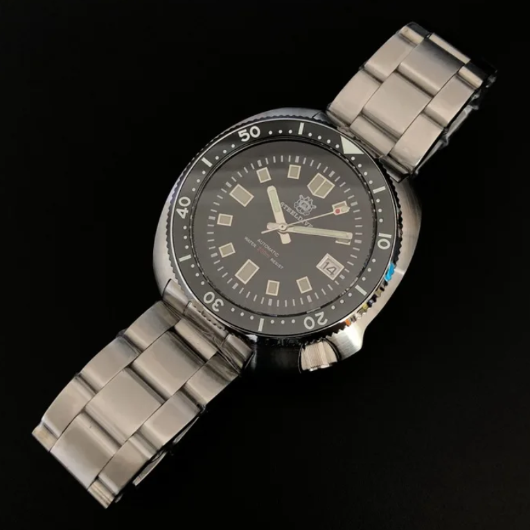 Seiko Watch Prospex - STEELDIVE Herren-Automatikuhr, 43,8 mm, mechanische Armbanduhr,