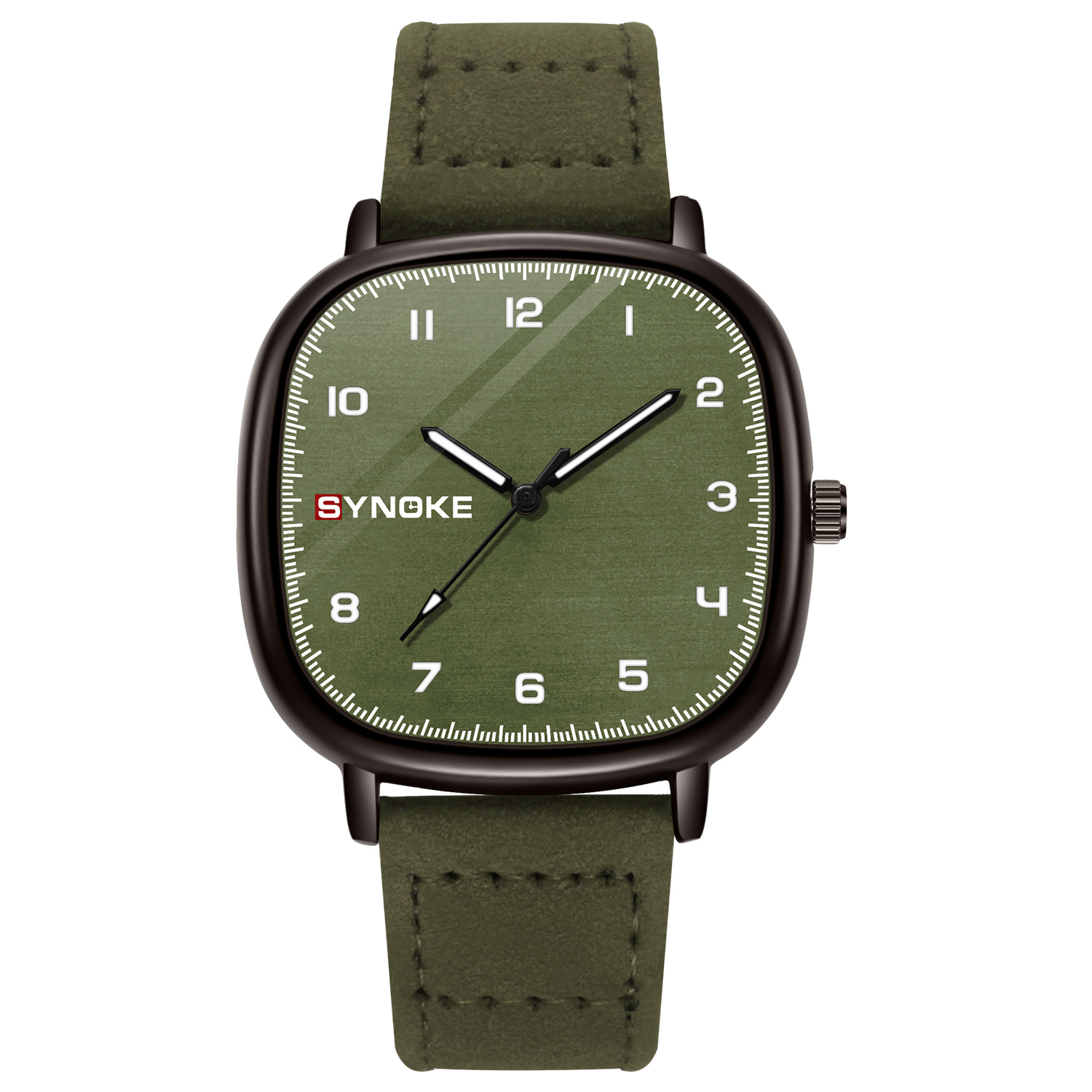 Leather Watch Band Men - Uhr für Herren SYNOKE Top-Marken-Legierungsgehäuse mit