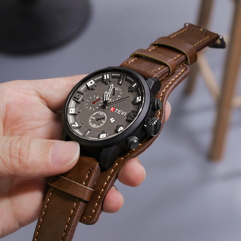 Retro-Herrenuhren, klassische  – Leather Watch Band Men Bewertung und Preis