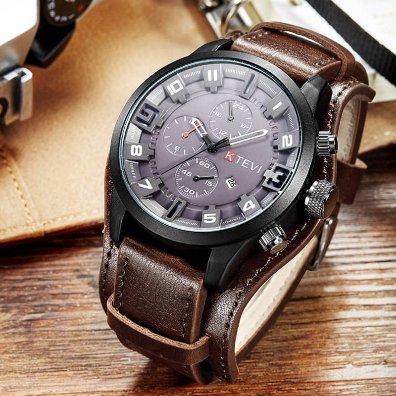 Retro-Herrenuhren, klassische  – Leather Watch Band Men Bewertung und Preis