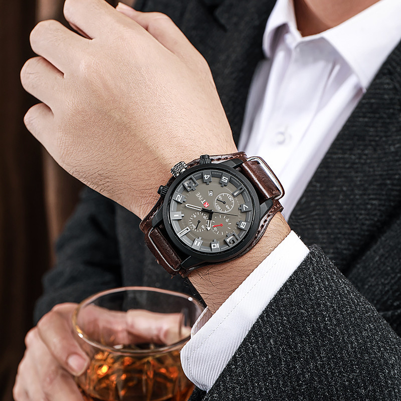 Retro-Herrenuhren, klassische  – Leather Watch Band Men Bewertung und Preis