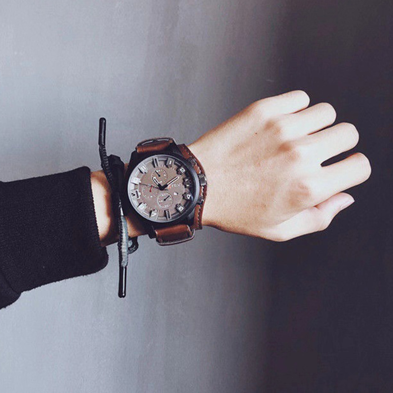Retro-Herrenuhren, klassische  – Leather Watch Band Men Bewertung und Preis