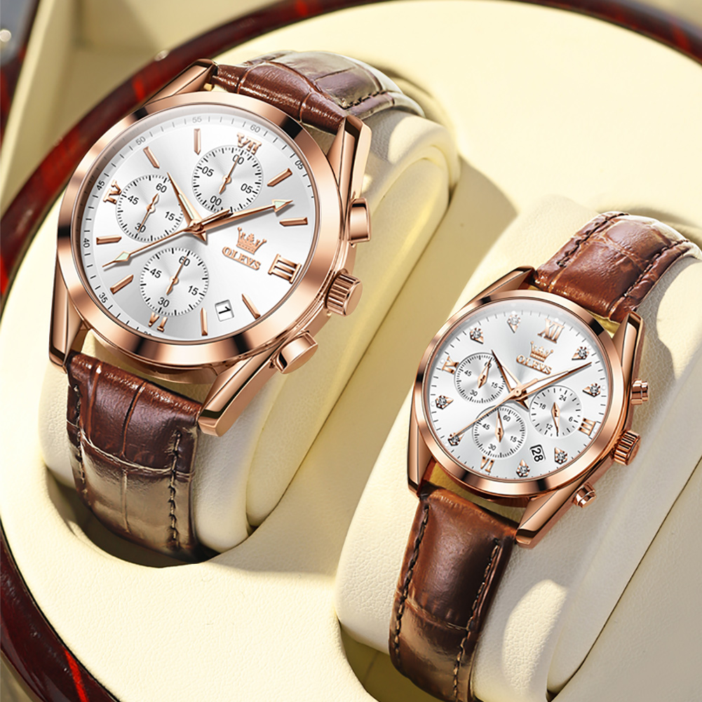 Olevs Paar Uhr für Männer Frau – Leather Watch Band Men Bewertung und Preis