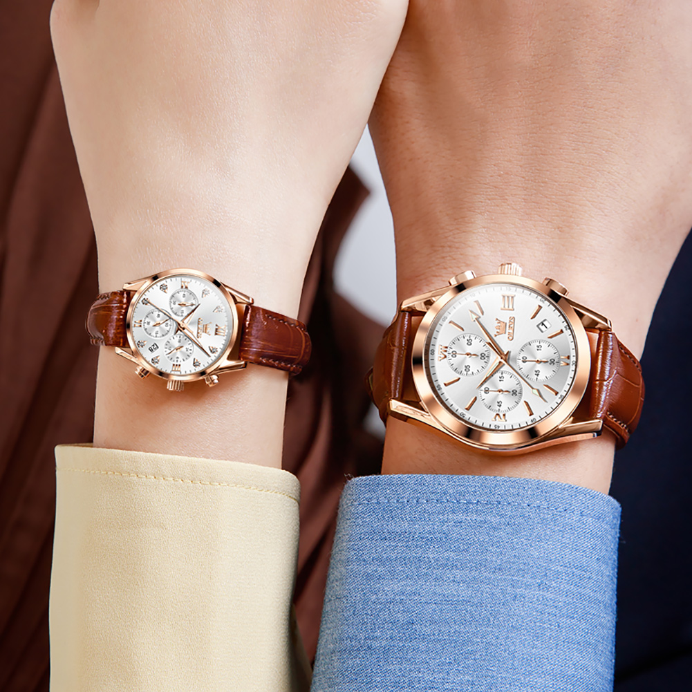 Olevs Paar Uhr für Männer Frau – Leather Watch Band Men Bewertung und Preis