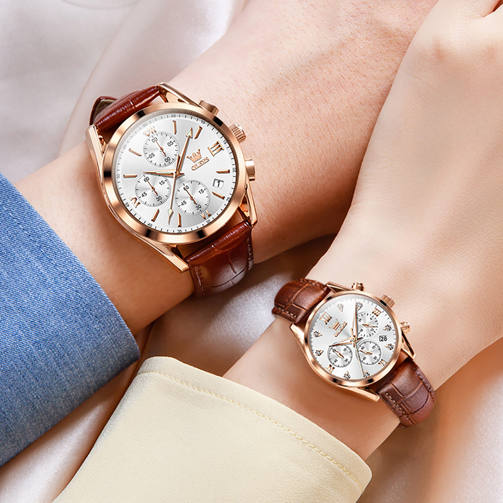 Olevs Paar Uhr für Männer Frau – Leather Watch Band Men Bewertung und Preis
